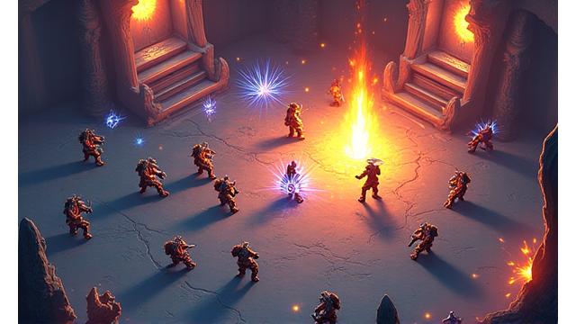 Yüksek tempolu çok oyunculu savaş arenası oyunundan sahne